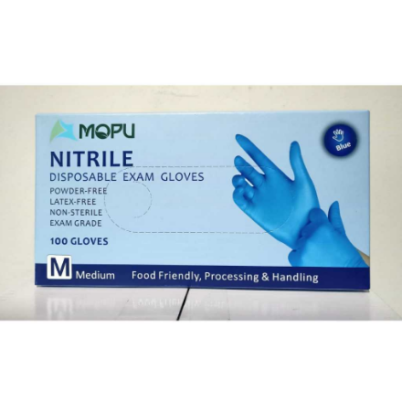 MOPU GLOVES NITRILE BLUE M